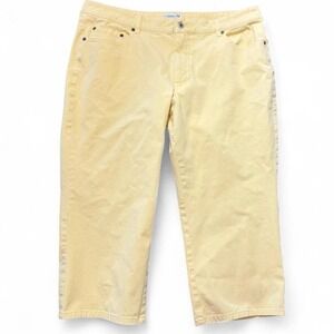Vintage‎ 90s Coldwater Creek Yellow Denim Capris, Women's Size 18W